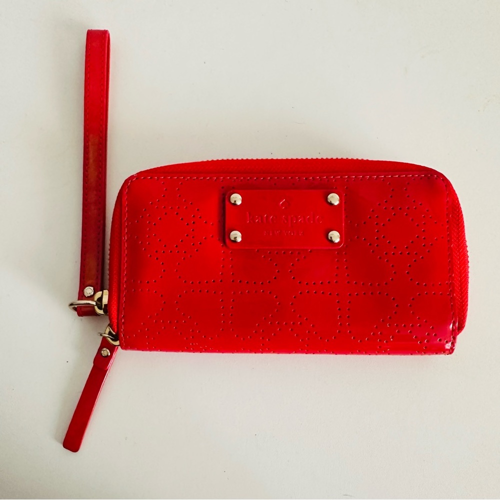 Kate Spade Cherry Red Patent Leather Wristlet